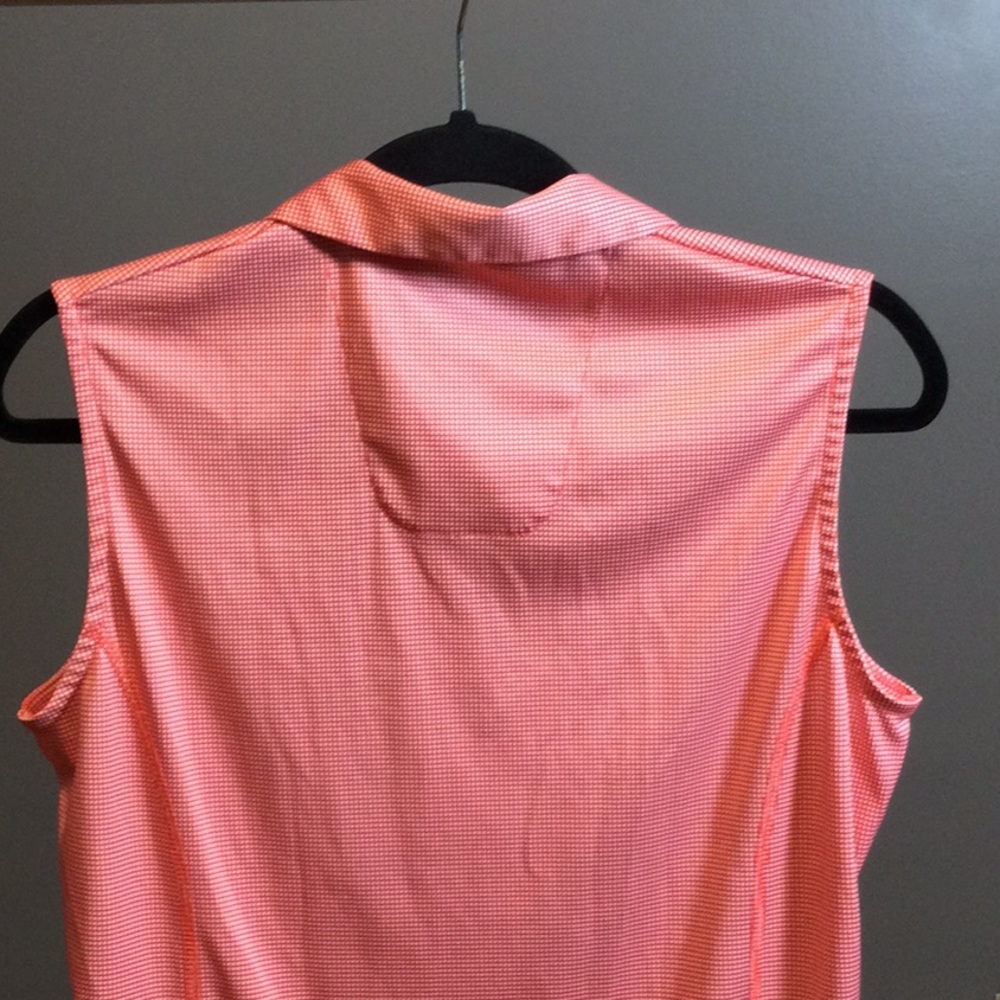 L PGA Tour peach checked sleeveless activity top - Picture 6 of 14